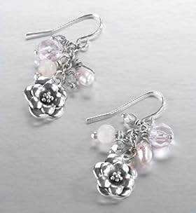 Sterling Silver Peonie Cluster Earrings - Marks & Spencer