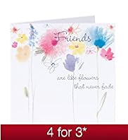 Sketchy Bright Florals Birthday Card