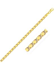 3.3mm 14K Yellow Gold Heart Bracelet