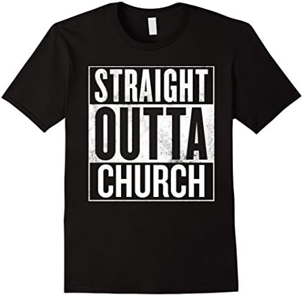 Men's Straight Outta CHURCH Shirt Medium Black