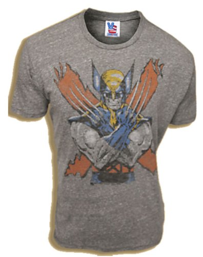  Junk Food Wolverine X Triblend Steel Gray Adult T-shirt Tee