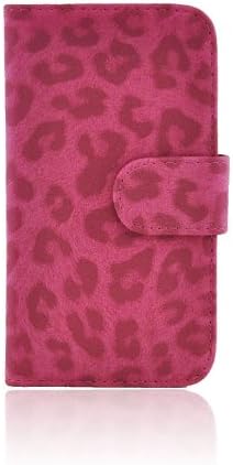 My8 Hot Pink Leopard Skin Pattern Design Flip Leather Wallet Case with Stand Cover for Samsung Galaxy Note 2 II N7100