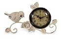9" Antique Style Bird & Floral Branch Design Table Clock