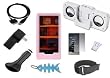 9 Items Accessory Combo Kit for Microsoft Zune HD 16GB / 32GB Series: Includes Pink Silicone Skin Case + LCD Screen Protector + Belt Clip + Armband + USB Home / Travel Charger, USB Car Charger, USB 2in1 Data Sync Cable, Mini Foldable Speakers and Light Blue Fishbone Style Keychain