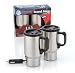 Set of 2 Heated Stainless Steel Travel Mugs