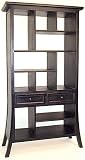 Best Quality Unique Design Japanese Style Asian Furniture - 74 Ming Curio Display Shelf Unit Book Case w/ Dark Wood Finish