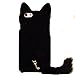 iPhone 6 Plus Case,DELELE Fashion Cute 3D Cat Shaped Ear Fluffy Plush Fur Soft TPU Case with Soft Tail for iPhone 6 Plus 5.5 inch (Black)