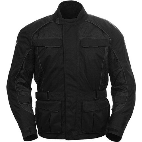 Tour Master Saber Series 3 Men's Textile Harley Motorcycle Jacket - Black/Black / Medium On Sale