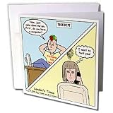 Londons Times Funny Computer Cartoons - TYPICAL TECHIE HELP DEPARTMENTS - Greeting Cards-12 Greeting Cards with envelopes
