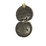 Lava Pendant 05 Wire Wrapped Black Volcanic Grounding Stone Circle Gold 2