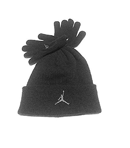 Nike Air Jordan Boys Winter Hat Beanie Cap Gloves Set Black/Grey 4/7 Nike Air Jordan Boys Winter Hat Beanie Cap Gloves Set Black/Grey 4/7
