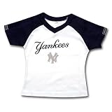 New York Yankees Juvenile Girls Two-Tone V-Neck Baseball Top