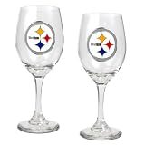 Pittsburgh Steelers NFL 2pc Wine Glass Set - Primary Logo