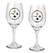 Pittsburgh Steelers 2-Piece Wine Glass Set  (Primary Logo)