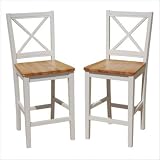 TMS 24 Virginia Crossback Counter Stool in White (Set of 2)