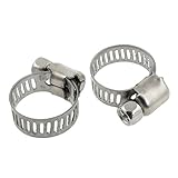 uxcell　ホースクランプ 調節可能　ステンレス　鋼管　　シルバートーン　9-16mm　5個