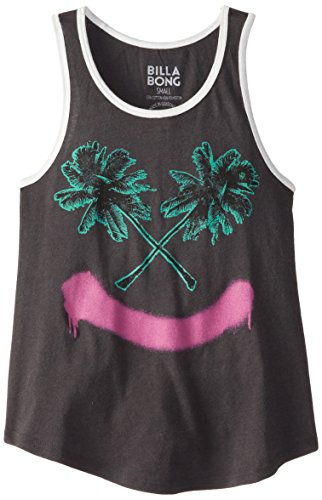 Billabong Big Girls’ Palm Smile Tank Top, Off Black, Large