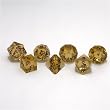 Amber Precision 7-Dice Set, Hand-inked