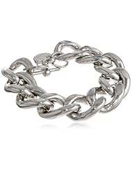 1AR by UnoAerre Fine Silver Electroplated Large Flat Twisted Link Bracelet, 7.5"