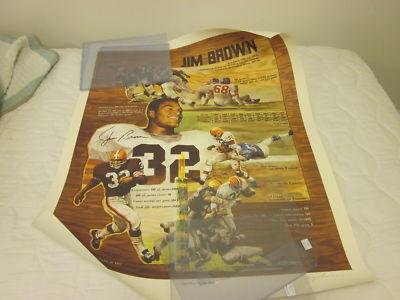 Jim Brown Cleveland Browns Autographed Litho B & E Holo - Autographed NFL Art