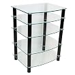Everest Clear Black Multilevel Component Stand By Walker Edison Furniture