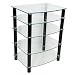 Everest Clear Black Multilevel Component Stand By Walker Edison Furniture