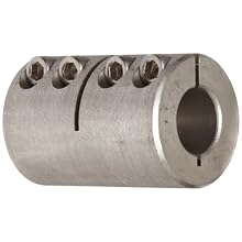 Climax Metal ISCC-025-025-S Clamp Coupling, Stainless Steel Grade 303, 1/4" Bore , 11/16" OD, With 4-40 x 3/8 Set Screw