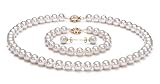 White 7.5-8mm AA Japanese Akoya Pearl Set 36 inch Rope Length