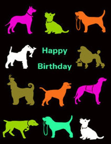 Dog parade happy birthday greeting card [Office