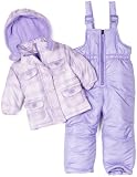 Pink Platinum Baby-Girls Infant Tonal Plaid Snowsuit Bibset, Purple, 12 Months