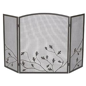 Panacea 3-Panel Oak-Leaf Fireplace Screen