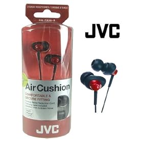 JVC Air Cushion Stereo Headphones Red HA-FX66-R
