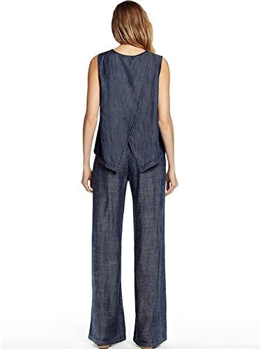Michael Stars Crew Neck Shell with Zip in Indigo (Medium, Indigo)