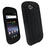 iGadgitz Black Silicone Skin Case Cover with Tire Tread Design for Google N ....