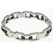 Stainless Steel Bracelet with 2 diamonds - Length: 9, Width: 9mm