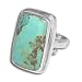 Sterling Silver Turquoise Rectangle Adjustable Ring, Size 7 by Sajen