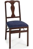 Cherry Queen Anne Folding BLUE CHENIL