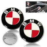 1986-1992 BMW E30 3-Series M3 Red Hood + Trunk 82mm Emblems Set by BMW