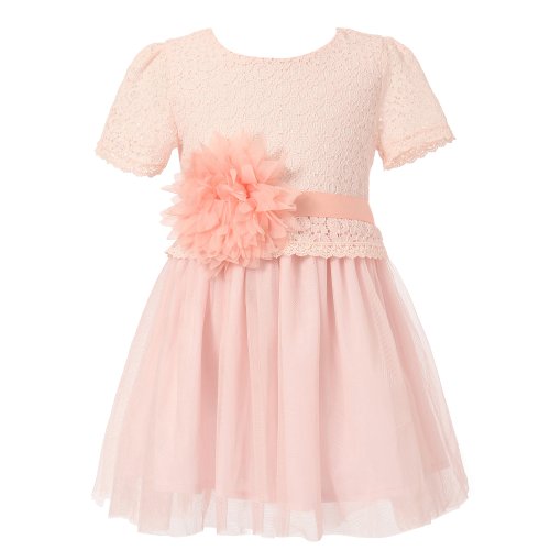 Richie House Little Big Girls' Dress with Tulle Skirt and Flower Accent Size 2-12