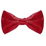 Burgundy Pretied Bowtie by Elite Solid - Burgundy Silk