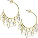 Two Toned Geometric Drop Hoop Earrings