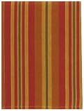 Durable Flat Weave 100% Cotton Rust Striped Dishtowel 18" X 28" Set / 6