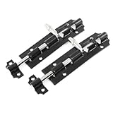 uxcell バレルボルト　ドア　ウィンドウ　セキュリティ　スライド　ブラック　メタル　 2個入り