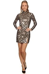 Cocktail Turtleneck Long Sleeves Polyester Sequined Evening Dress/Party Dress/Wedding Dress 