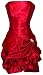 Strapless Satin Bubble Dress Prom Formal Holiday Party Cocktail Gown Bridesmaid, Large, red