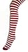 Adult Red & White Opaque Striped Tights Stockings Panty Hose One Size