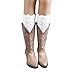 Geoot Women Knitted Jacquard Hollow-out Boot Cuffs Leg Warmers Socks Boot Cover (Style4-White)