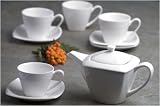 Contemporary White Tea Set with Tea