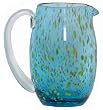 Hand Blown Glass Blue Candy Creamer 6" H Set / 2