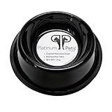 Platinum Pets 1 Cup Non-Embossed Non-Tip Cat/Puppy Bowl, Black